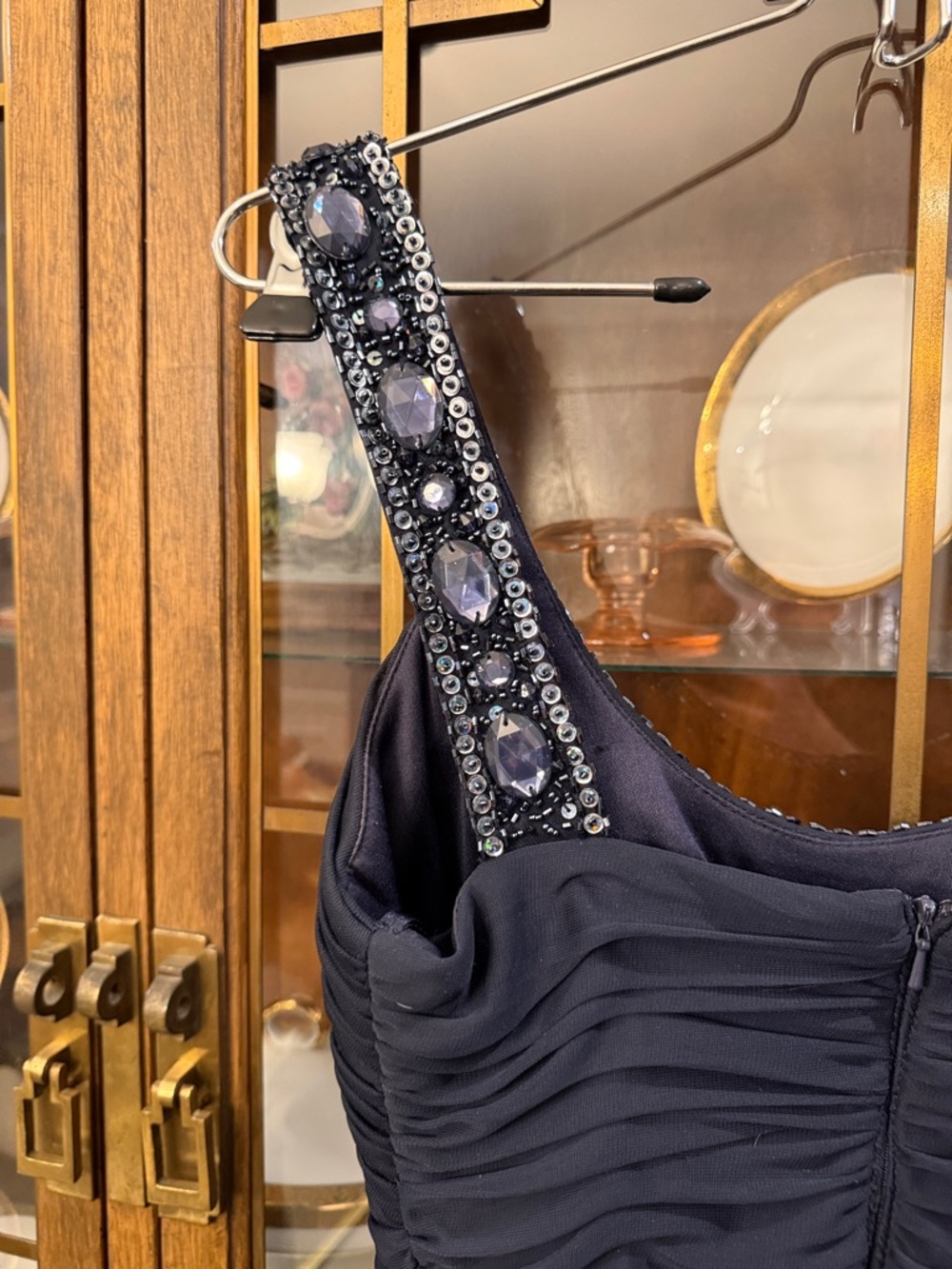Cache Black Jeweled Ruched Mini Dress - Picture 8 of 9